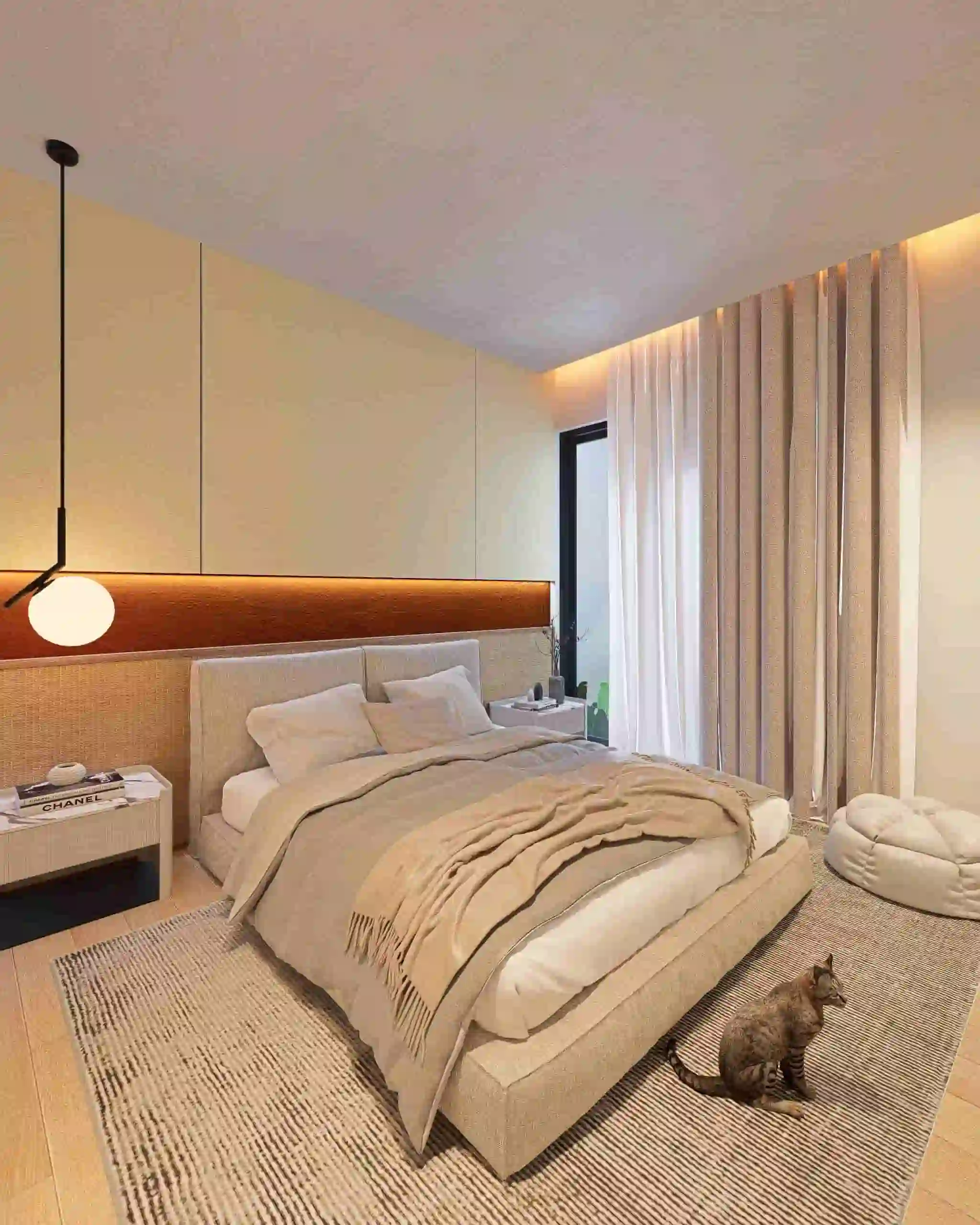 Tampilan depan hunian minimalis di lingkungan perkotaan